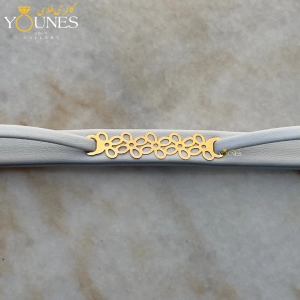 دستبند طلا زنانه چرم گل L552